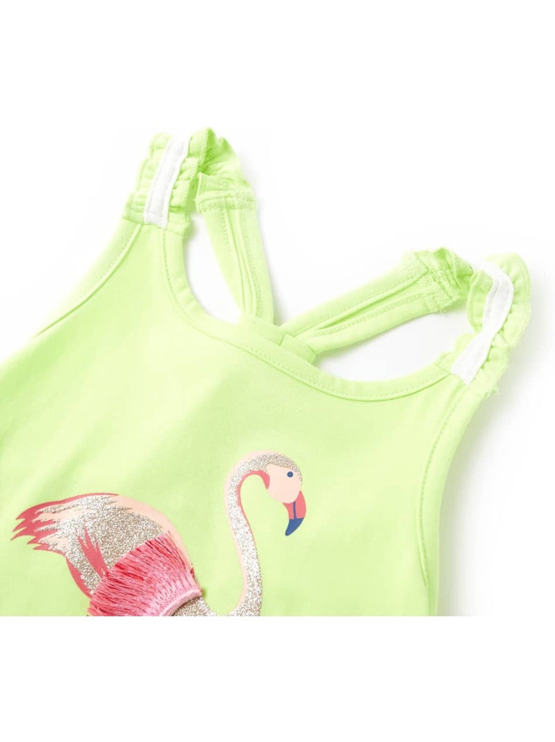 Débardeur en coton flamant pailleté à bretelles élastiques - vidaxl Jaune - Kiabi