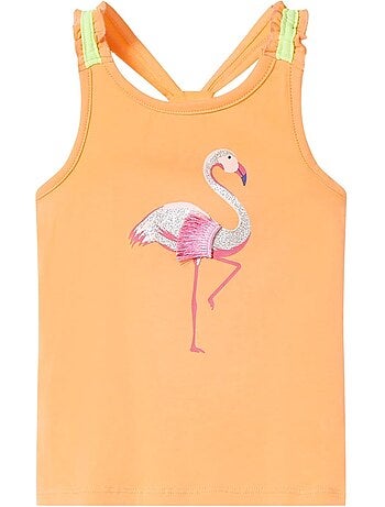 Débardeur en coton flamant pailleté à bretelles élastiques - vidaxl