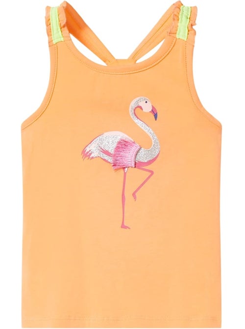 Débardeur en coton flamant pailleté à bretelles élastiques - vidaxl - Kiabi Débardeur en coton flamant pailleté à bretelles élastiques - vidaxl - Kiabi