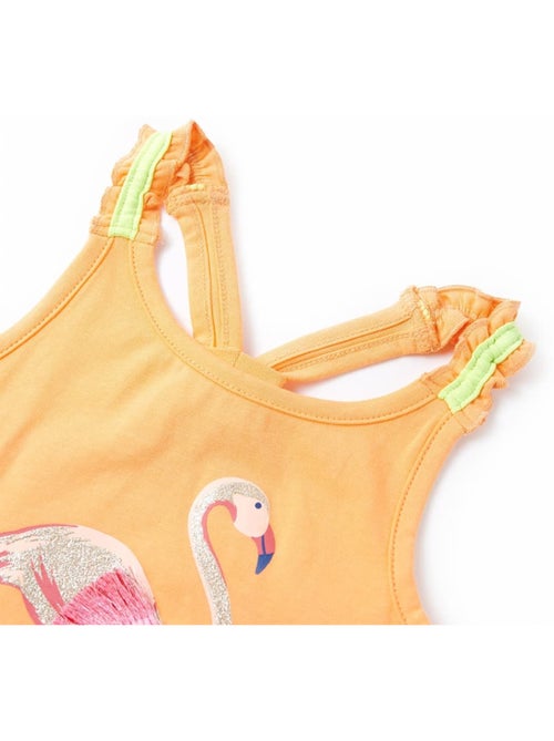 Débardeur en coton flamant pailleté à bretelles élastiques - vidaxl - Kiabi Débardeur en coton flamant pailleté à bretelles élastiques - vidaxl - Kiabi