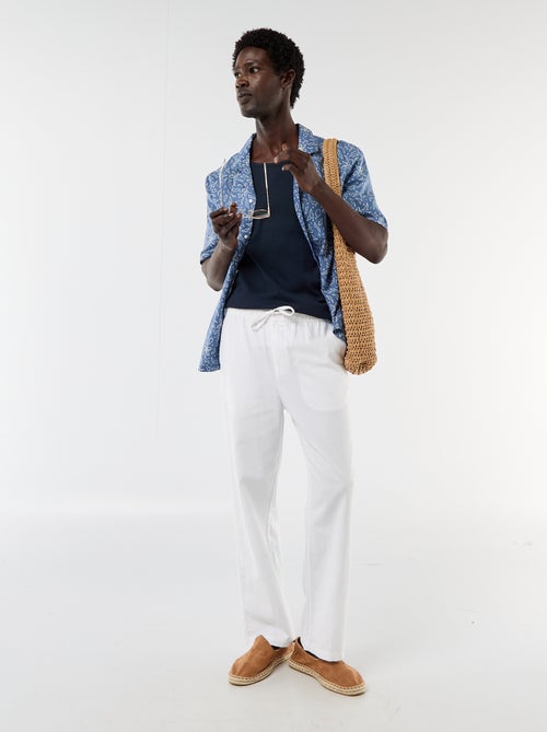 Débardeur en coton uni à col rond pour homme - Kiabi