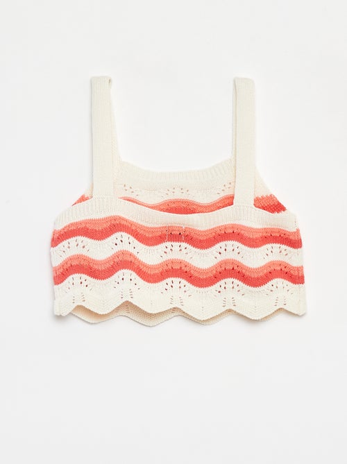 Débardeur en crochet avec motifs - Kiabi