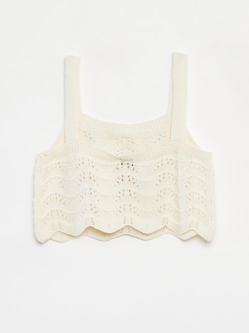 Débardeur en crochet avec motifs - Kiabi