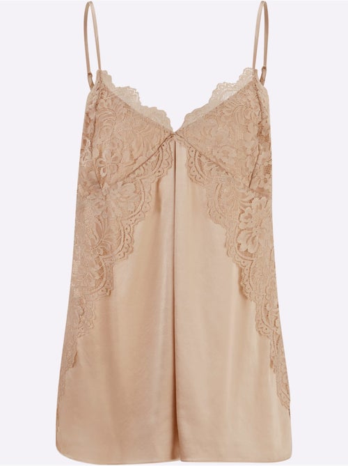 Débardeur En Dentelle 47% Soie - Taille Standard - Helline - Kiabi Débardeur En Dentelle 47% Soie - Taille Standard - Helline - Kiabi