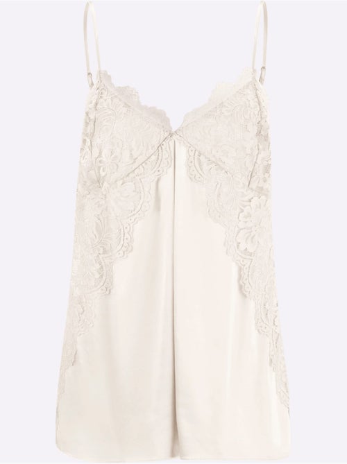 Débardeur En Dentelle 47% Soie - Taille Standard - Helline - Kiabi Débardeur En Dentelle 47% Soie - Taille Standard - Helline - Kiabi