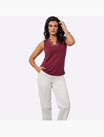 Débardeur En Dentelle 95% Modal - Taille Standard - helline