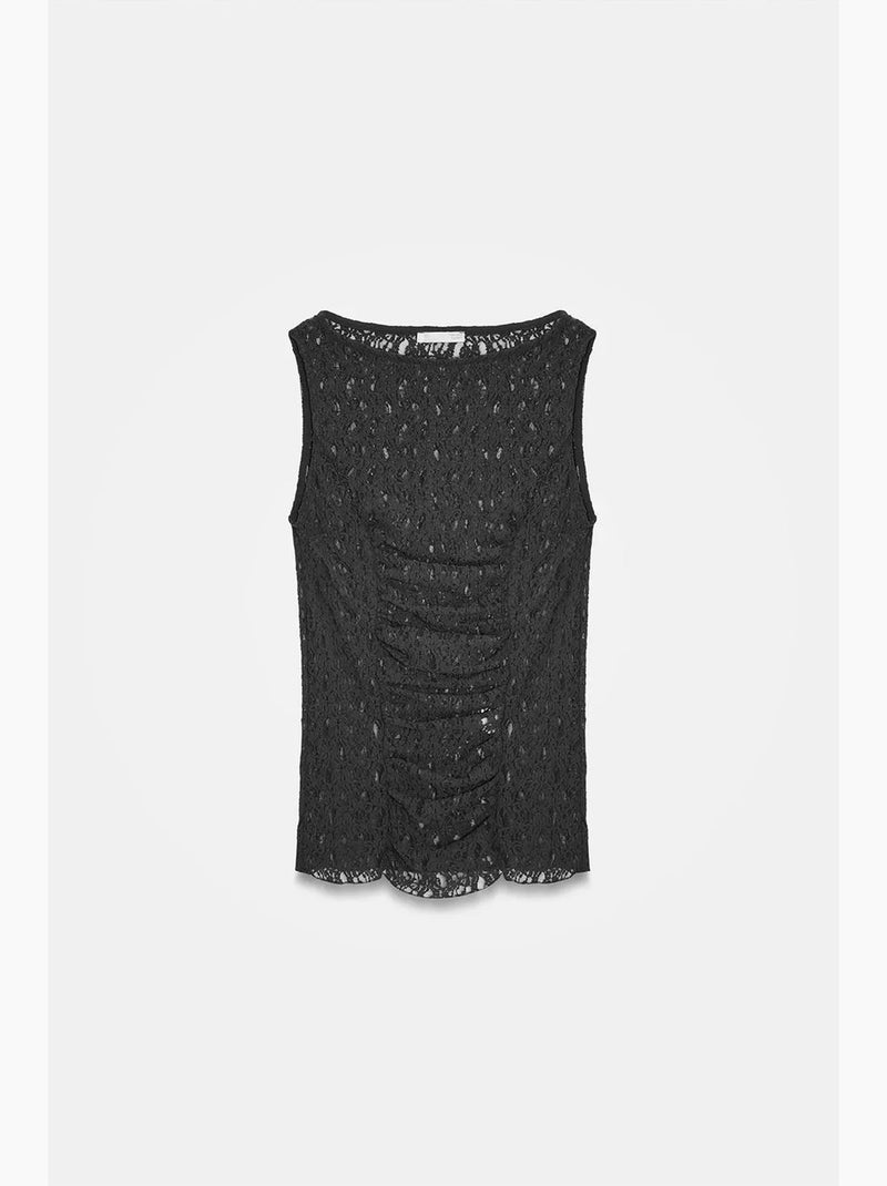 Débardeur en dentelle ajusté dilvin Noir - Kiabi