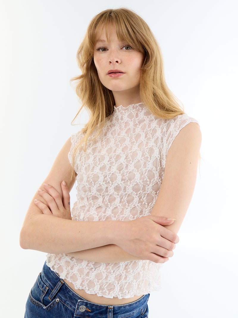Débardeur en dentelle Blanc - Kiabi