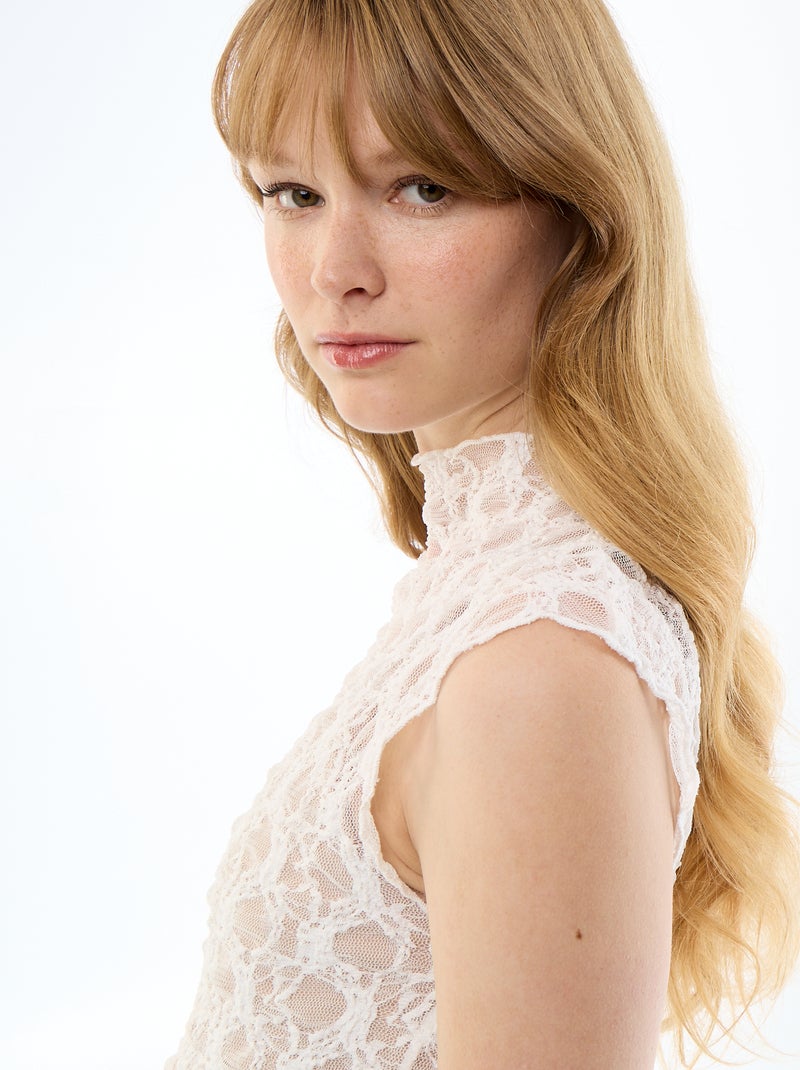 Débardeur en dentelle Blanc - Kiabi