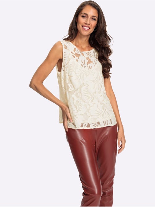 Débardeur En Dentelle Dentelle Florale - Taille Standard - helline - Kiabi