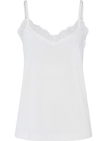 Débardeur En Dentelle Jolie Dentelle Sur L'encolure - Taille Standard - helline