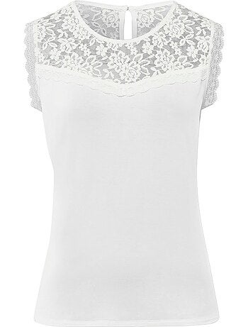 Débardeur En Dentelle Viscose Douce Et Fluide - Taille Standard - helline
