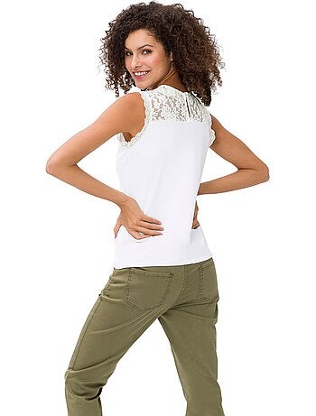Débardeur En Dentelle Viscose Douce Et Fluide - Taille Standard - helline