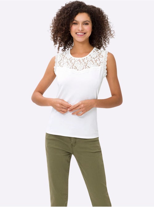 Débardeur En Dentelle Viscose Douce Et Fluide - Taille Standard - helline - Kiabi