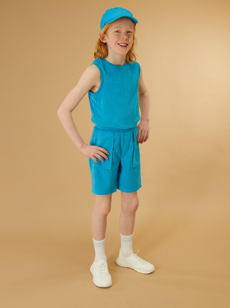 Débardeur en éponge turquoise - Kiabi