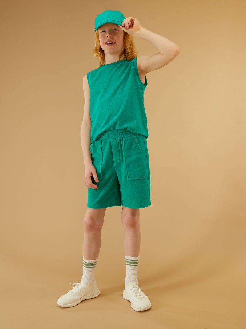 Débardeur en éponge Vert - Kiabi