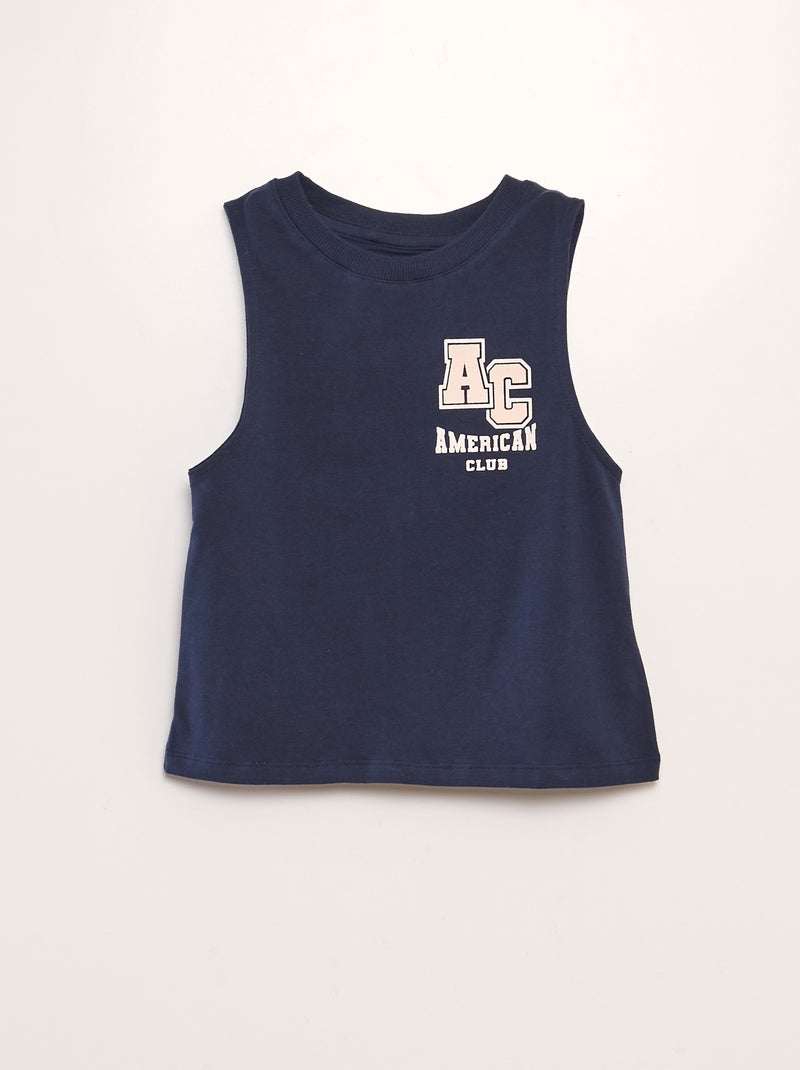 Débardeur en jersey avec dos nu Bleu marine - Kiabi