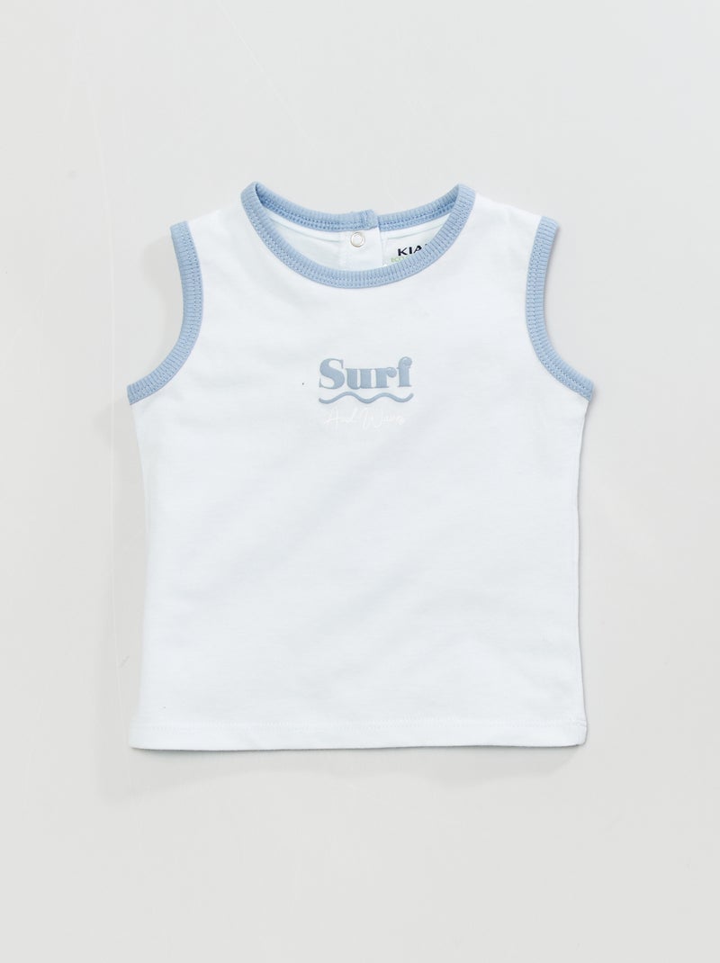 Débardeur en jersey avec imprimé Bleu - Kiabi