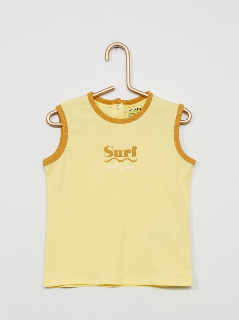 Débardeur en jersey avec imprimé Jaune - Kiabi