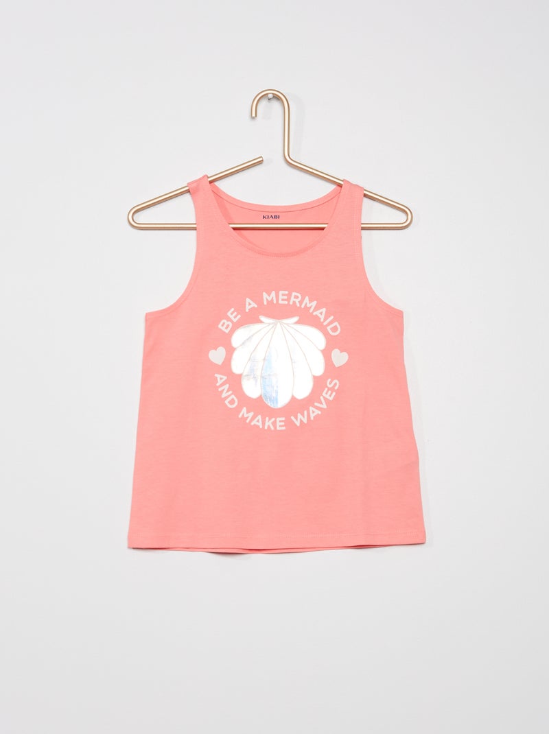Débardeur en jersey avec imprimé Rose - Kiabi