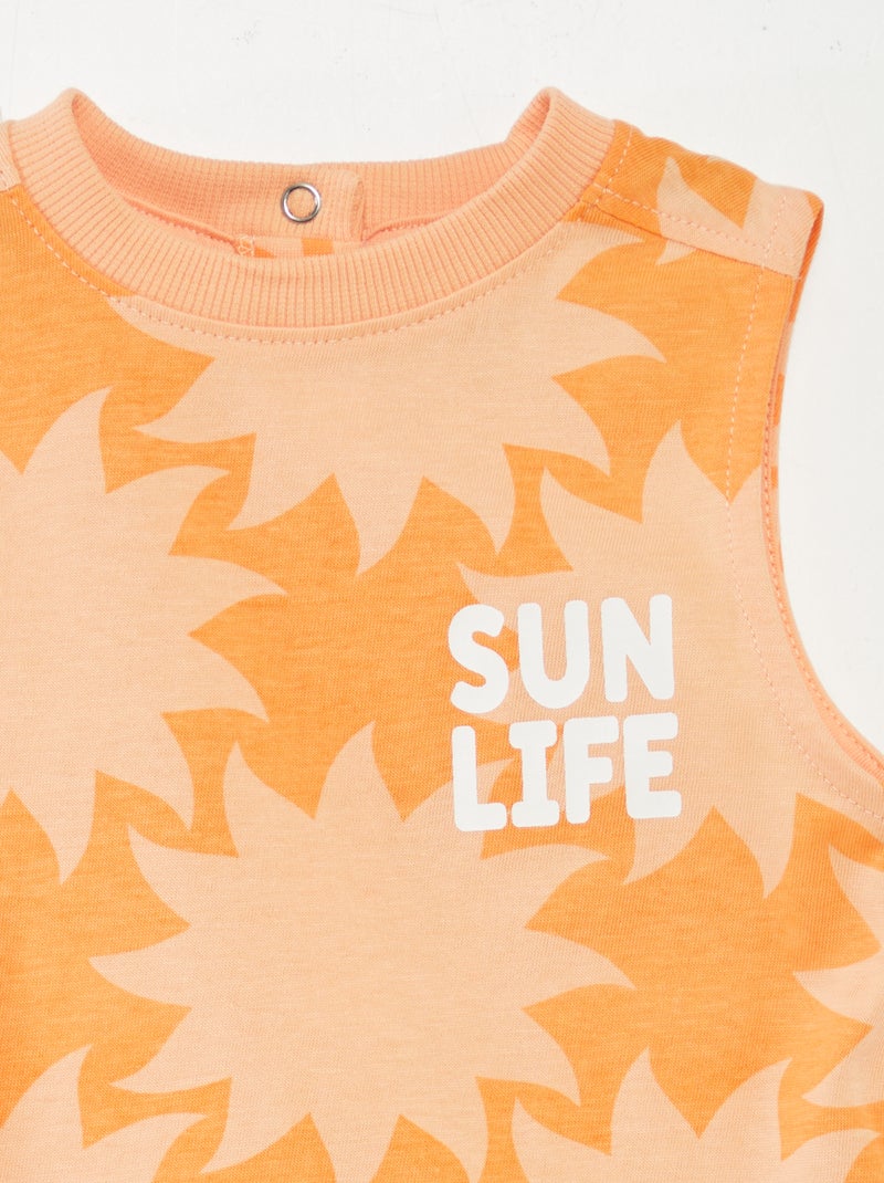 Débardeur en jersey avec message BLANC - Kiabi