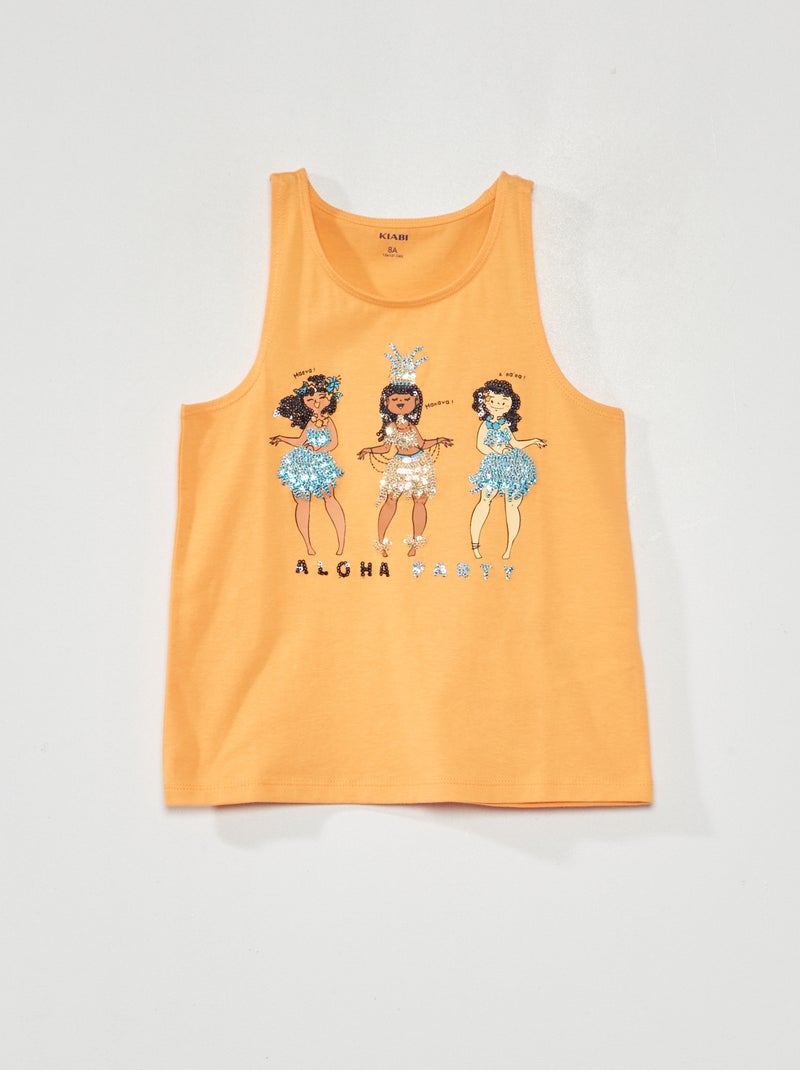 Débardeur en jersey avec motifs fantaisie ORANGE - Kiabi