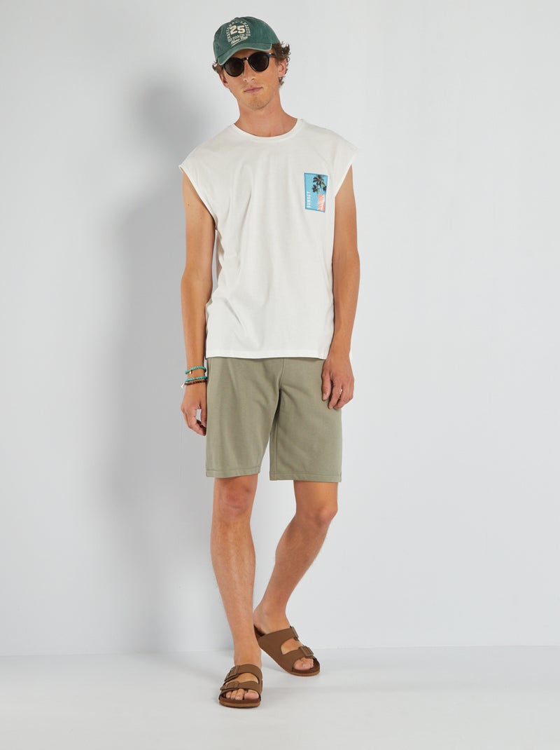 Débardeur en jersey avec print blanc - Kiabi