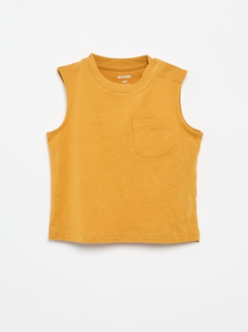 Débardeur en jersey de coton avec poche poitrine - Kiabi