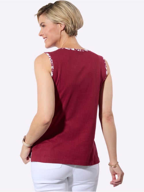 Débardeur en jersey fin doux avec col V et fentes latérales - Taille standard - Witt - Kiabi