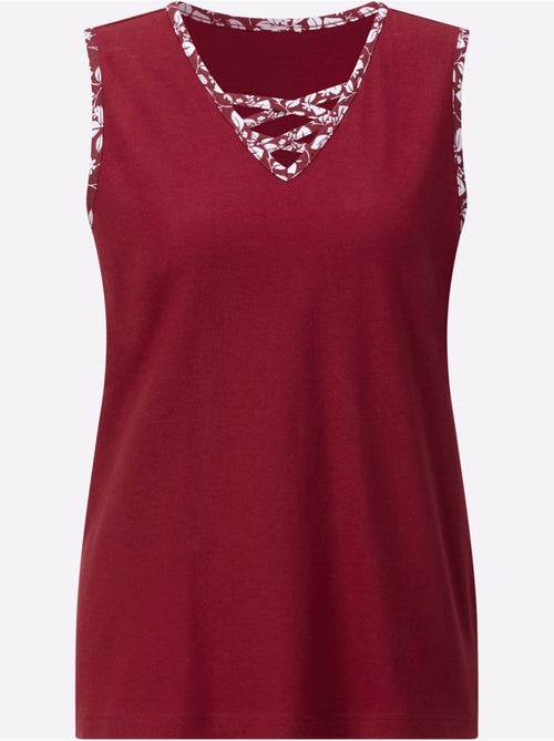 Débardeur en jersey fin doux avec col V et fentes latérales - Taille standard - Witt - Kiabi