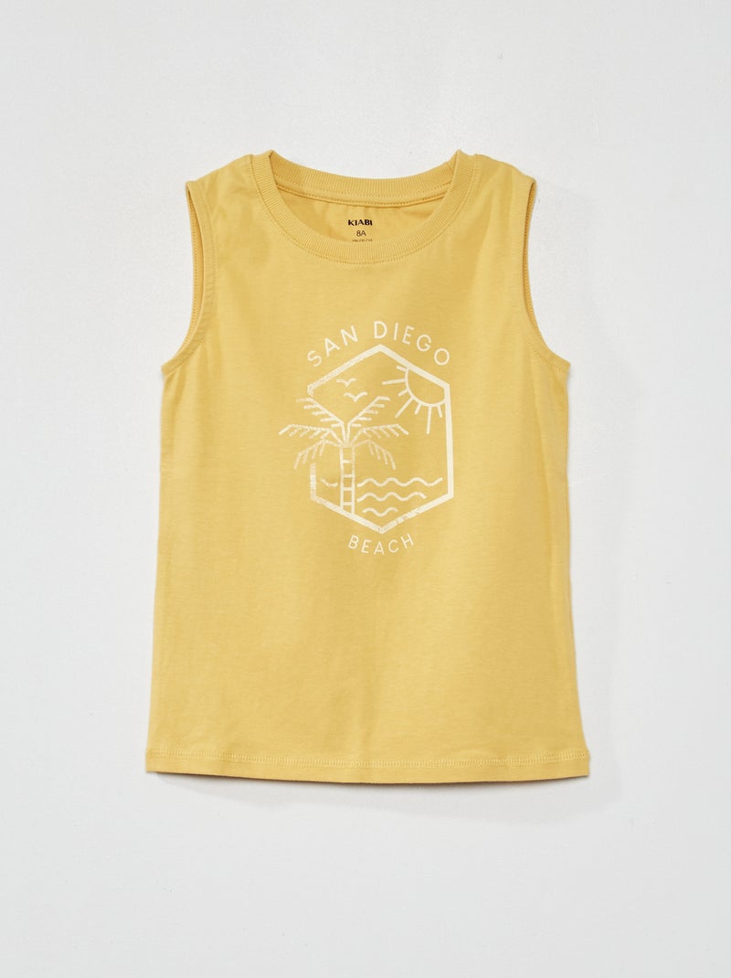 Débardeur en jersey imprimé Jaune - Kiabi