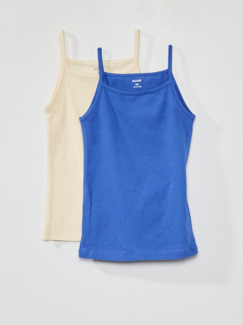 Debardeur en jersey uni - Lot de 2 Blanc/bleu - Kiabi