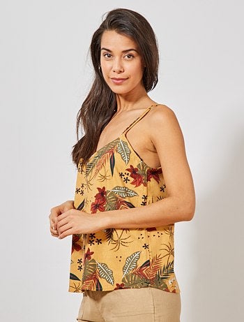 Débardeur en lin à fines bretelles - Kiabi