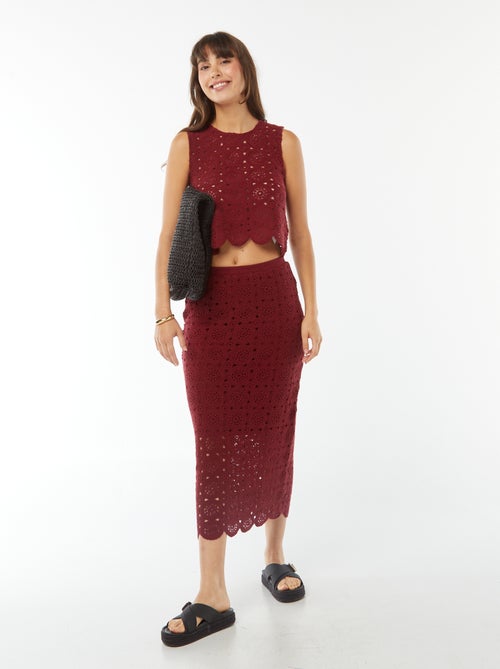 Débardeur en macramé à emmanchures américaines - Kiabi