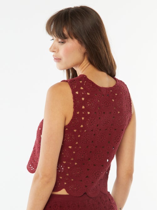 Débardeur en macramé à emmanchures américaines - Kiabi