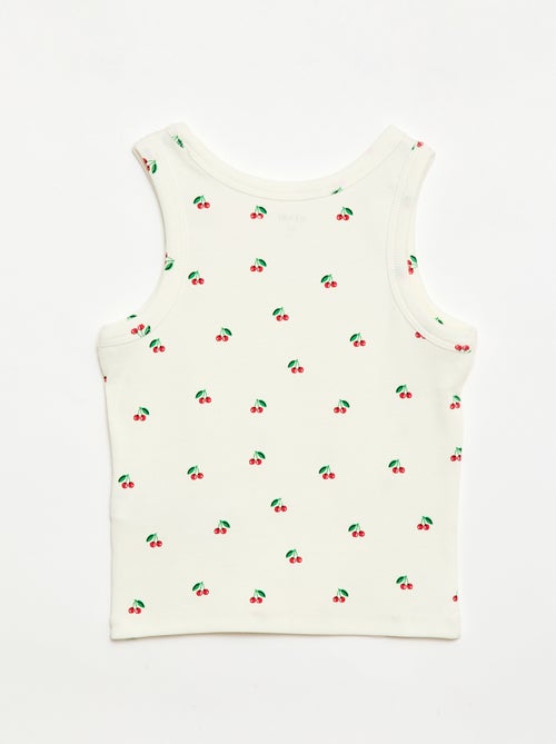 Débardeur en maille côtelée avec imprimé all over - Kiabi