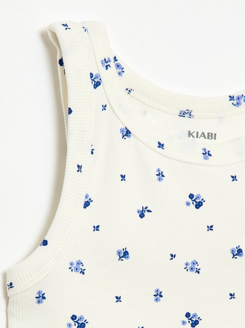Débardeur en maille côtelée avec imprimé all over Beige - Kiabi