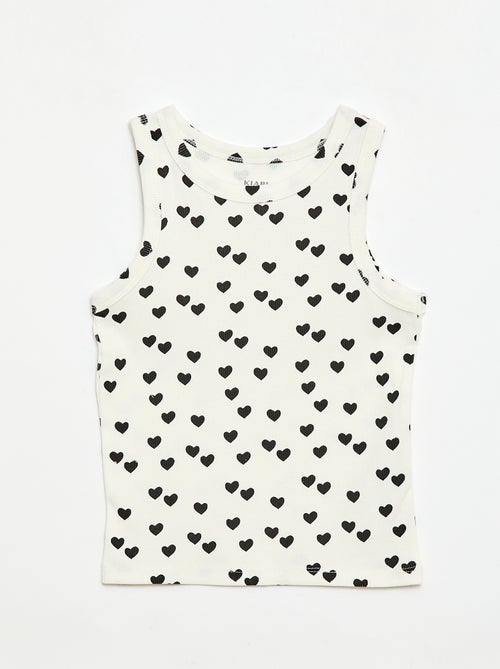Débardeur en maille côtelée avec imprimé all over - Kiabi