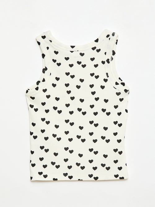 Débardeur en maille côtelée avec imprimé all over - Kiabi