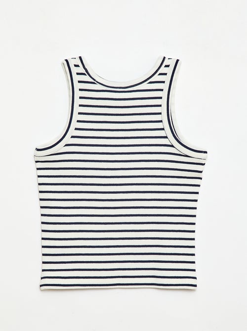 Débardeur en maille côtelée avec imprimé all over - Kiabi