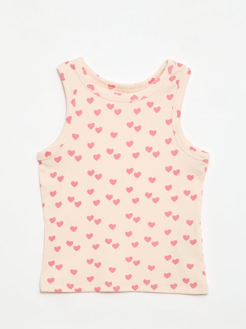 Débardeur en maille côtelée avec imprimé all over - Kiabi