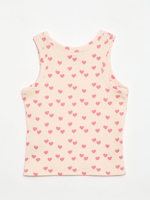 Débardeur en maille côtelée avec imprimé all over - Kiabi