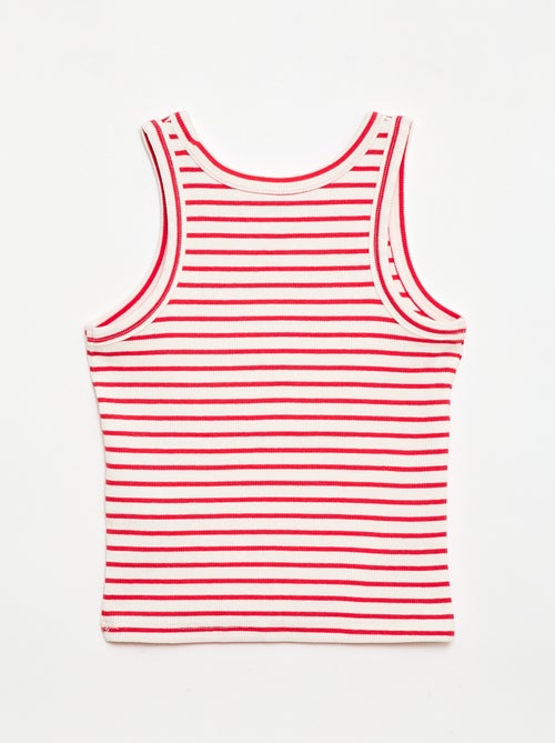 Débardeur en maille côtelée avec imprimé all over - Kiabi