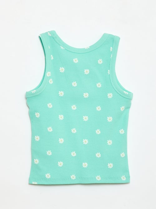 Débardeur en maille côtelée avec imprimé all over - Kiabi