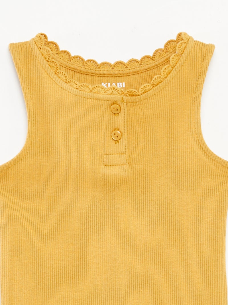 Débardeur en maille côtelée BEIGE - Kiabi