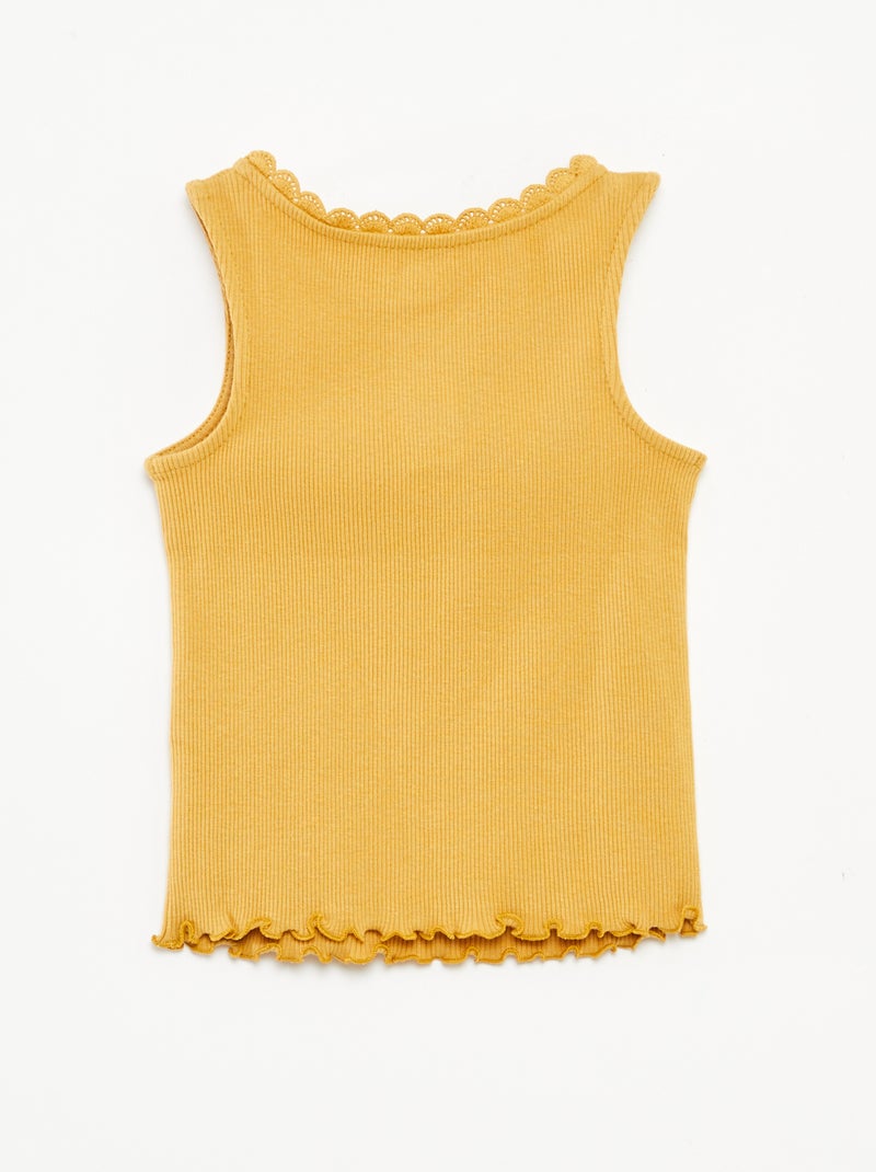 Débardeur en maille côtelée BEIGE - Kiabi