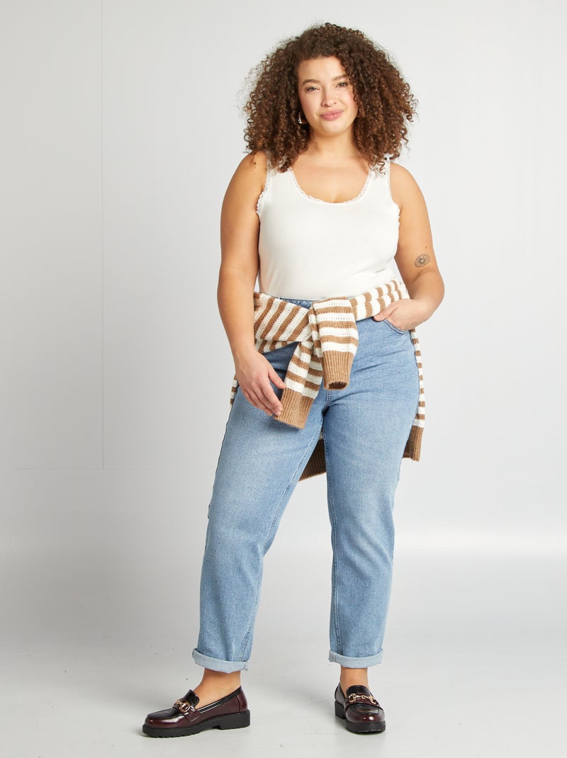 Débardeur en maille côtelée BLANC - Kiabi