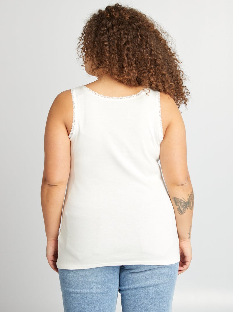 Débardeur en maille côtelée BLANC - Kiabi