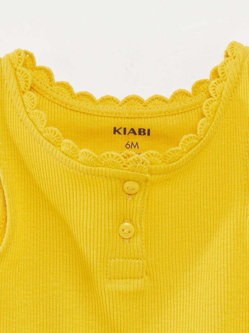 Débardeur en maille côtelée JAUNE - Kiabi
