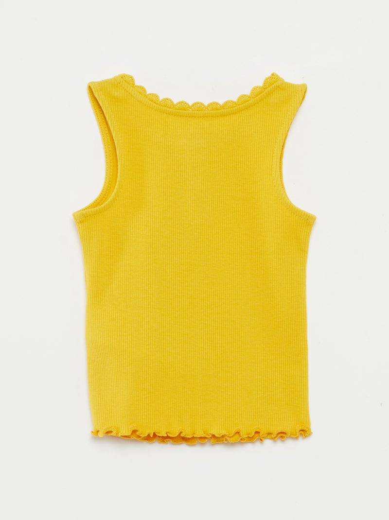 Débardeur en maille côtelée JAUNE - Kiabi